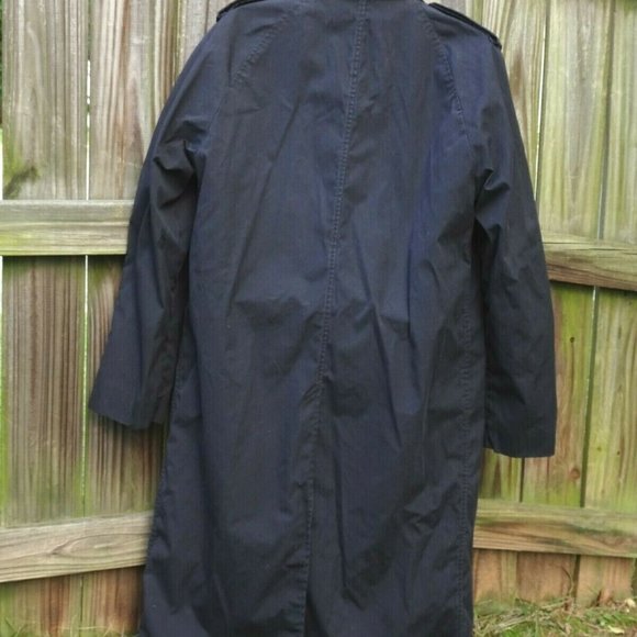 1987 Vintage Long US Military Army RAINCOAT Trench Coat Mens 40XL Black - Picture 4 of 10